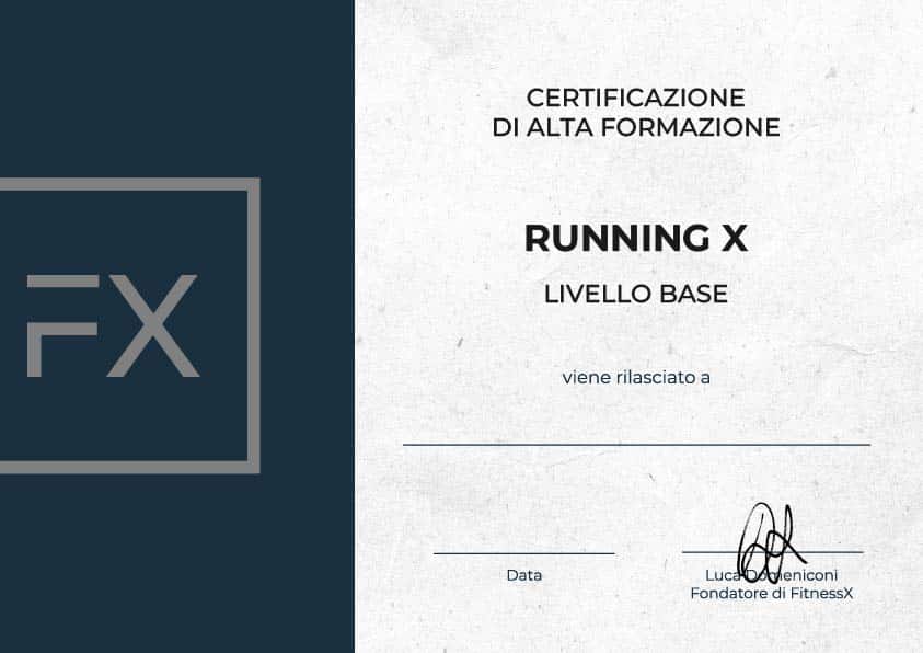running x - attestato di partecipazione
